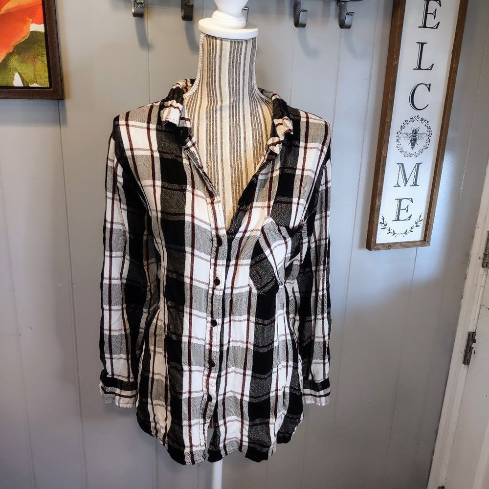 Anthropologie Flannel Button Down Long Sleeve Shirt